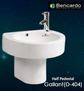Ceramic Half Pedestal Wash Basin-D-404
