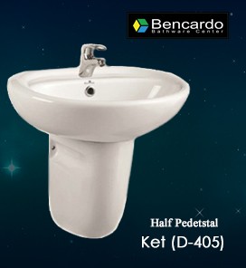Ceramic Half Pedestal Wash Basin-D-405